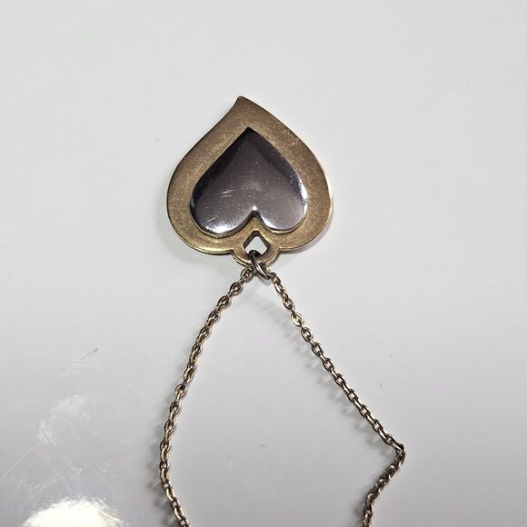 *Sale* Signed Artistry Heart Pendant Necklace Vintage Gold Silver Tone 14 - 17" - Picture 12 of 14